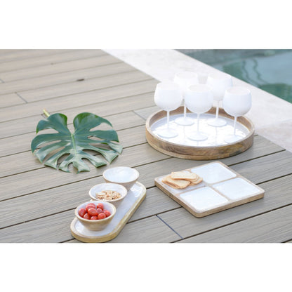 White square 4 Mangoier wooden compartments