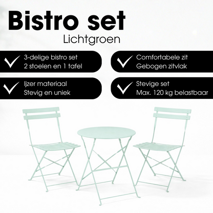 Garden bistro set Laurence Light green