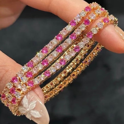 Dazzling Pink Ombré Tennis Bracelet