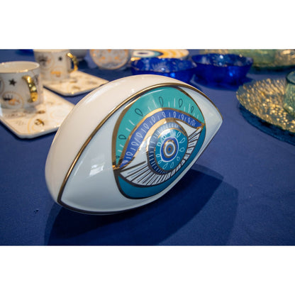 Turquoise decorative eye 20x12x13.5cm