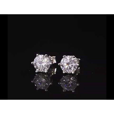 Classic 6 Claws Solitaire Earrings - Moissanite Stone