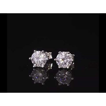 Classic 6 Claws Solitaire Earrings - Moissanite Stone