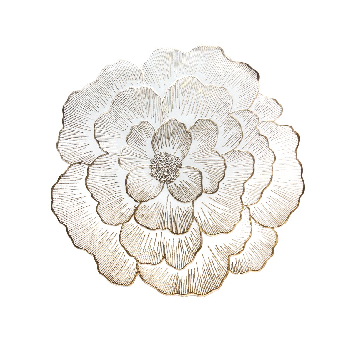 Golden flower plate
