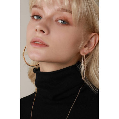 Oversized Sparkling Hoop Earrings-360 Degree Glamour