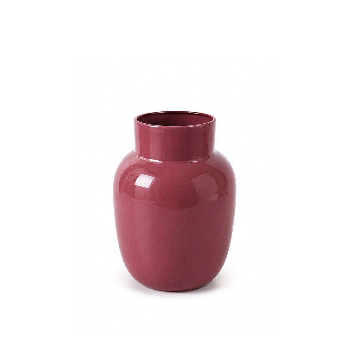 Burgundy metal vase 17x17x26.5cm