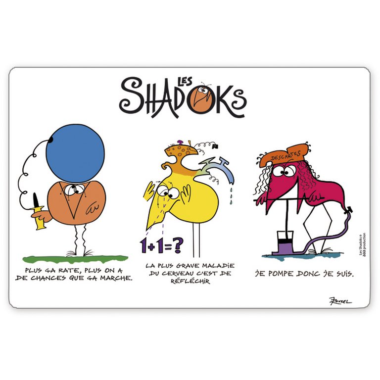 Placemat Shadoks 3 currencies 30 x 45