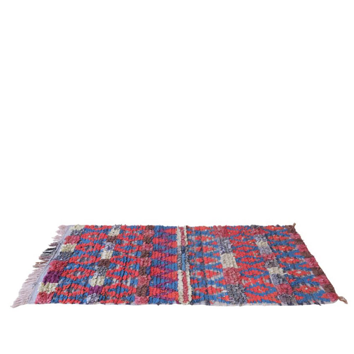 Moroccan Berber rug in recycled textiles 71 x 168 cm