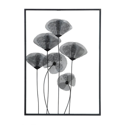 Wall decoration "Poppy" metal, black