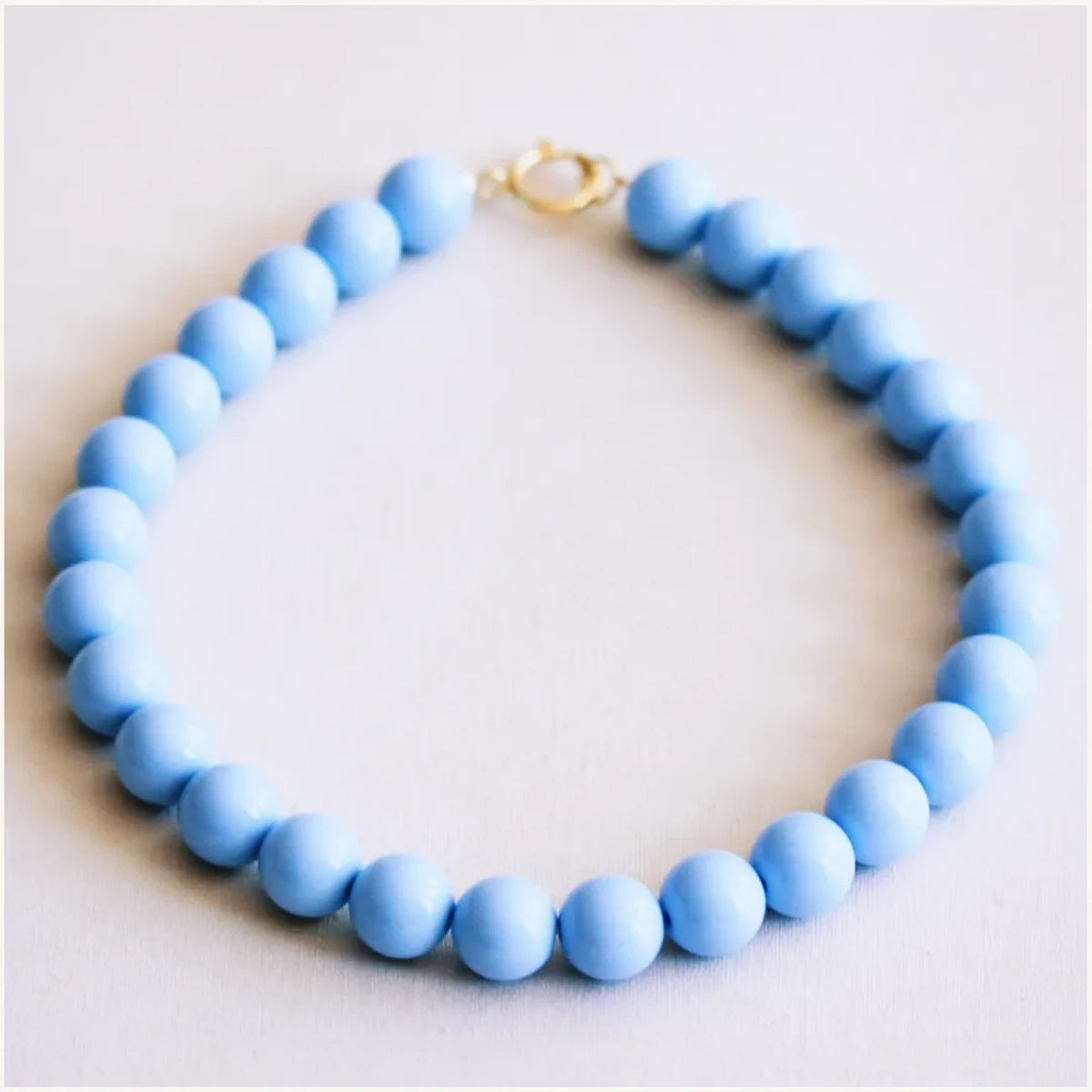 Beaded necklace XXL - light blue