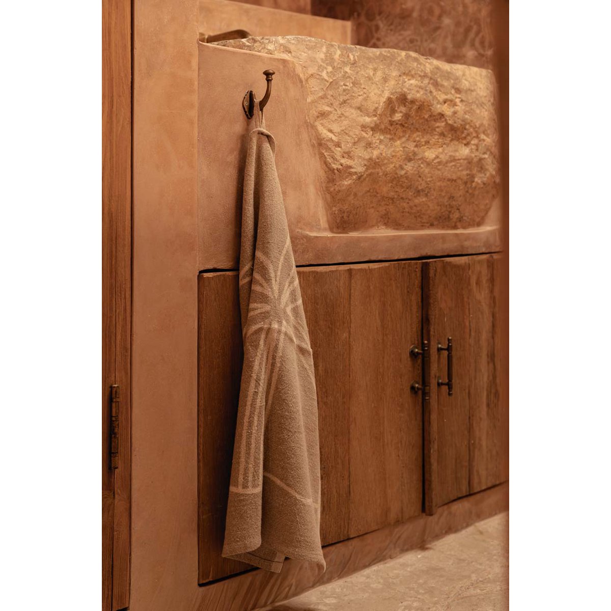 The Linen Palm Tree Kitchen Towel - Natural White - 50x70