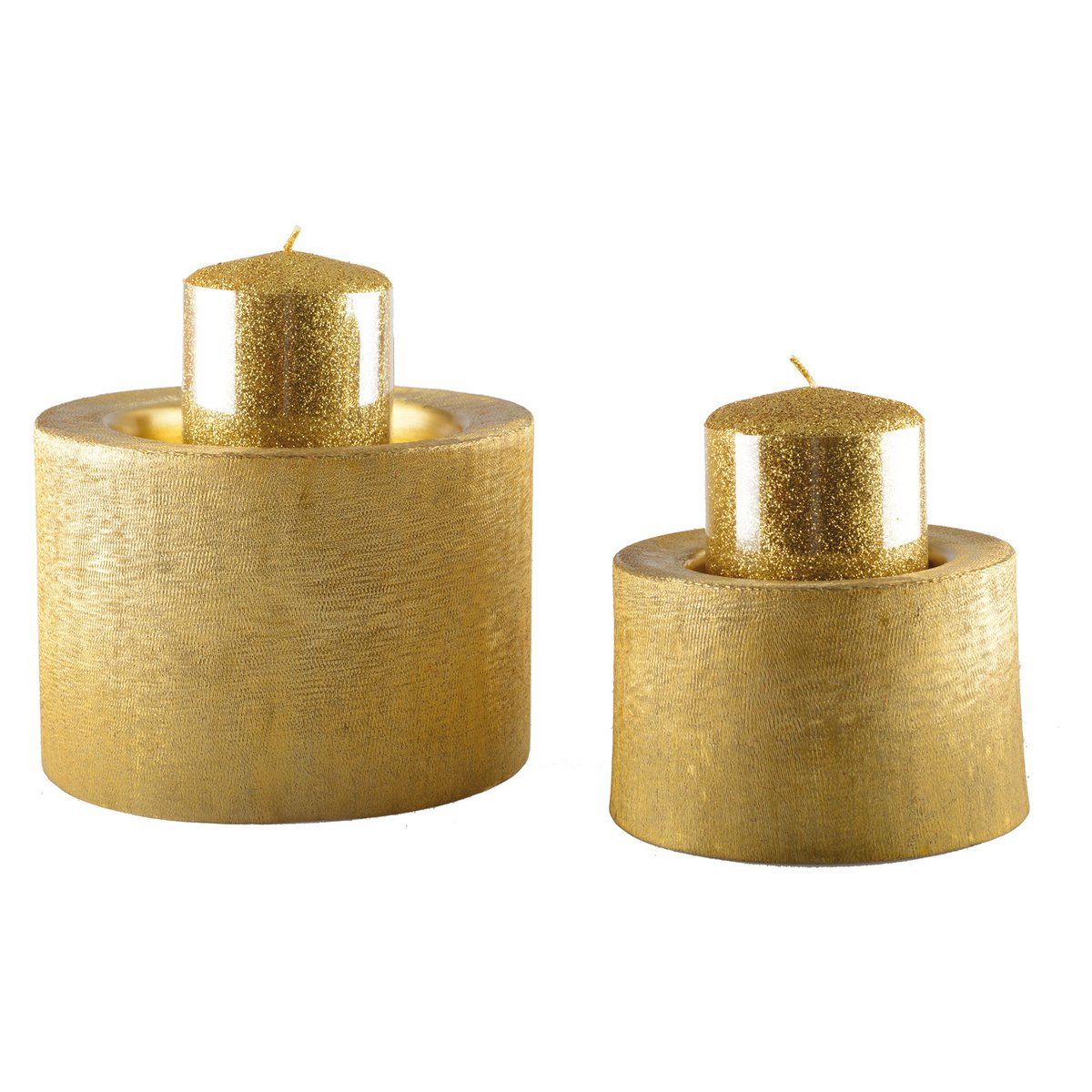 GOLD METAL CANDLE HOLDER D.16.5 CM H.11.5 CM