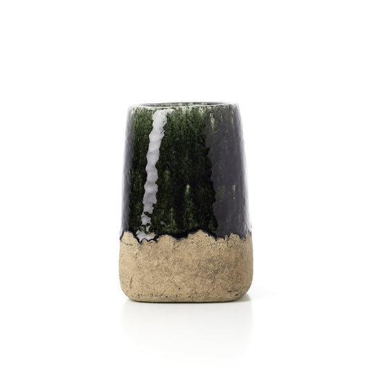 The Moss Conical Planter - Concrete Green - M