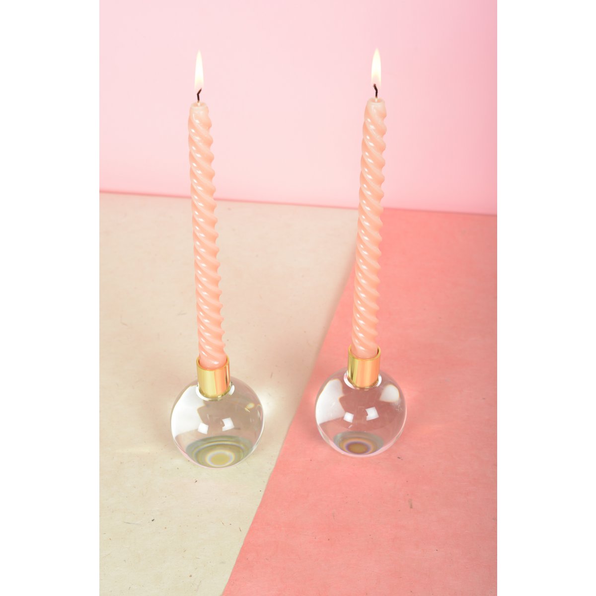 Set of 2 dore glass balls 8x8x9cm