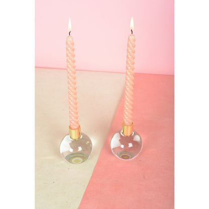 Set of 2 dore glass balls 8x8x9cm