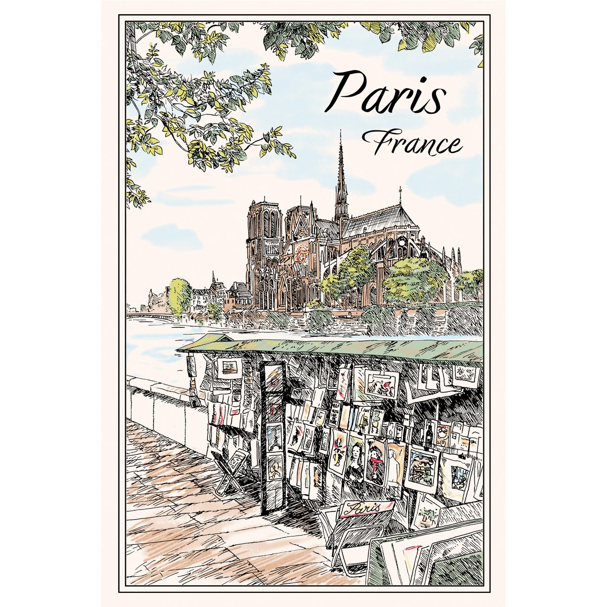 Quai Notre Dame Tea Towel Ecru 48 x 72
