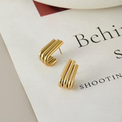 Minimalist U Shape Gold Ear Studs