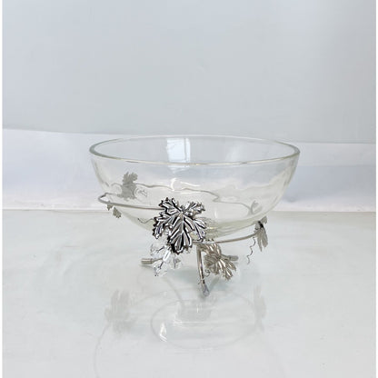 Decorative silver vine leaf cup 25x25x17cm