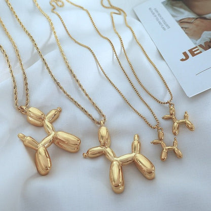 Cute Balloon Dog Pendant Necklace