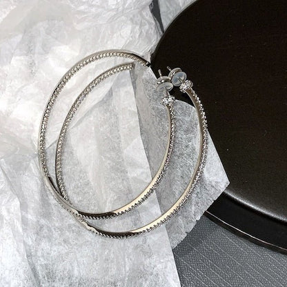 Oversized Sparkling Hoop Earrings-360 Degree Glamour