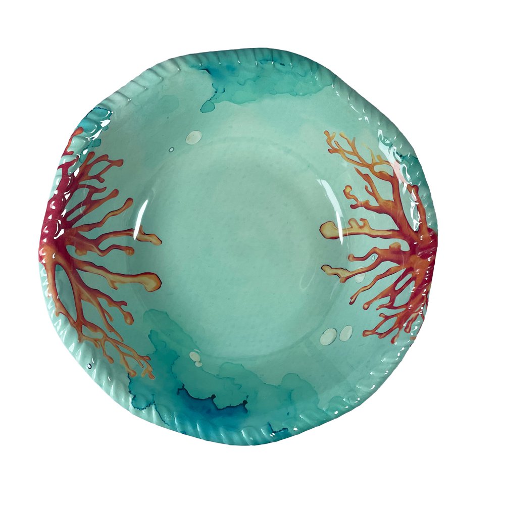 CORAL MELAMINE DEEP PLATE 20X20X5.5CM