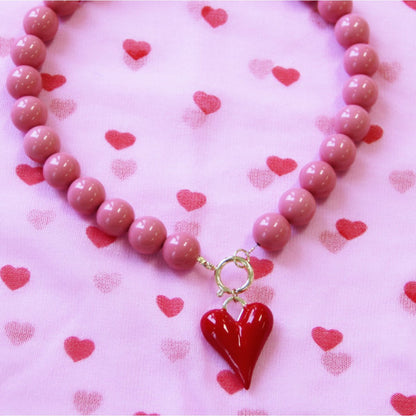 Heart XL charm - red