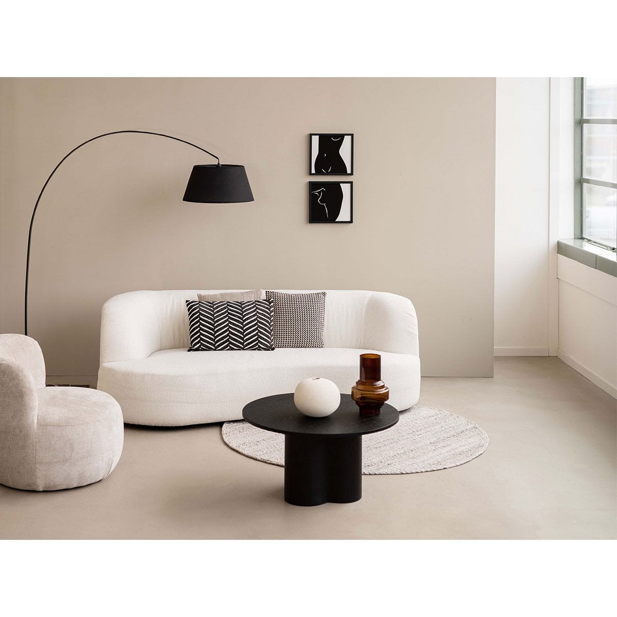 Rug Pebbel 834 - Round ø200 cm