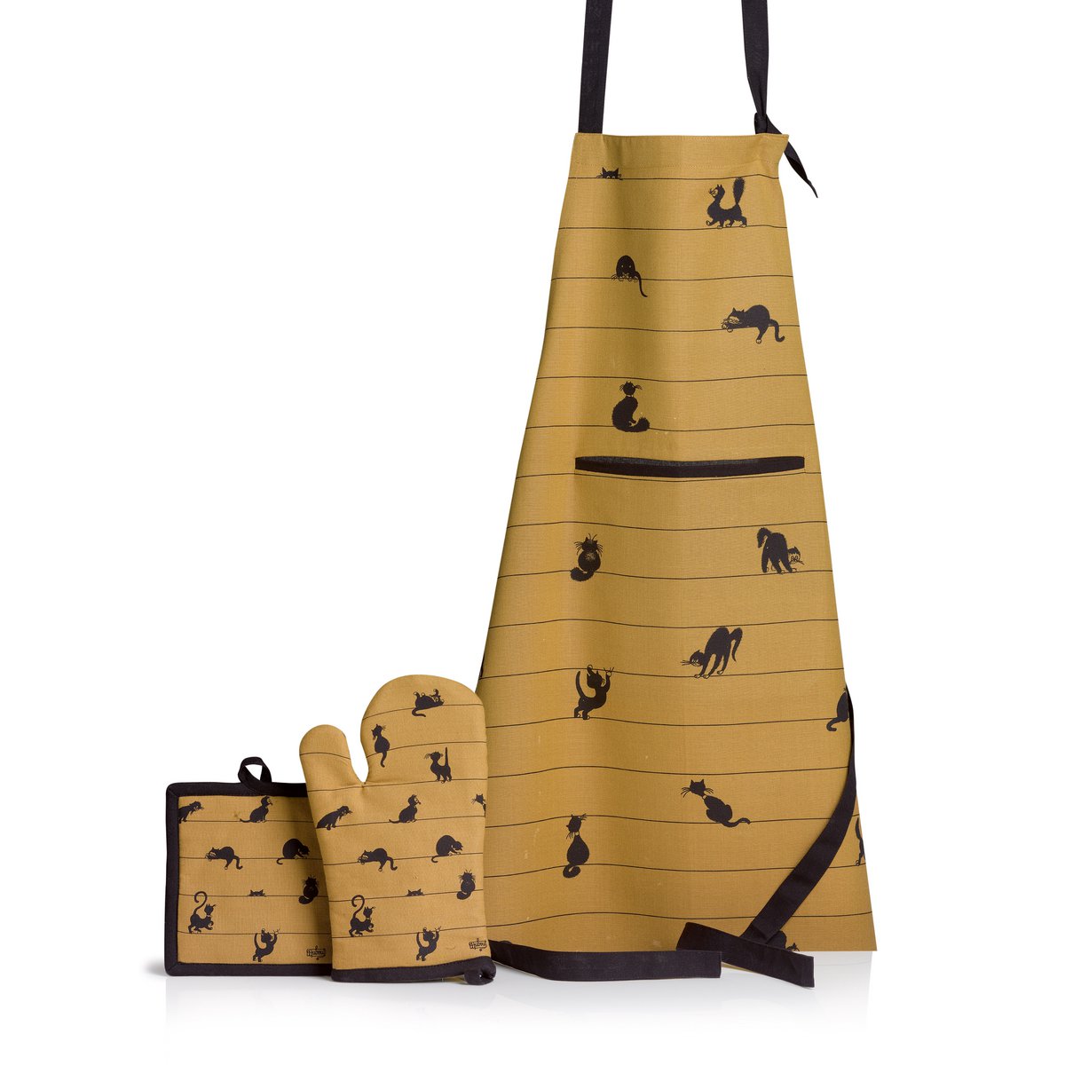 Dubout kitchen glove/potholder set Cinnamon cat partition 18 x 28