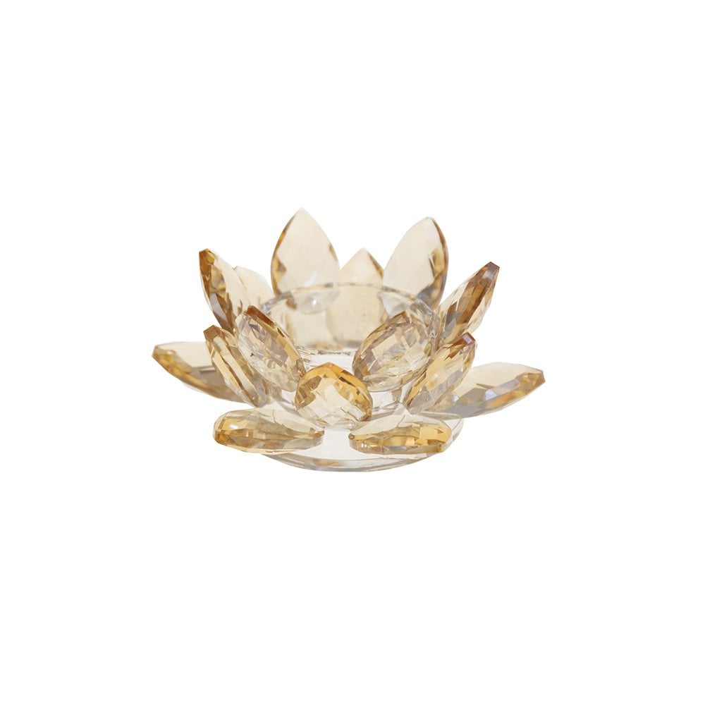 Lotus amber button 11x11x5cm