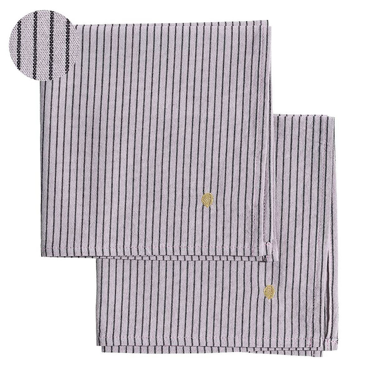 Lot de 2 serviettes de table Léonie Poivre rose 40 x 40