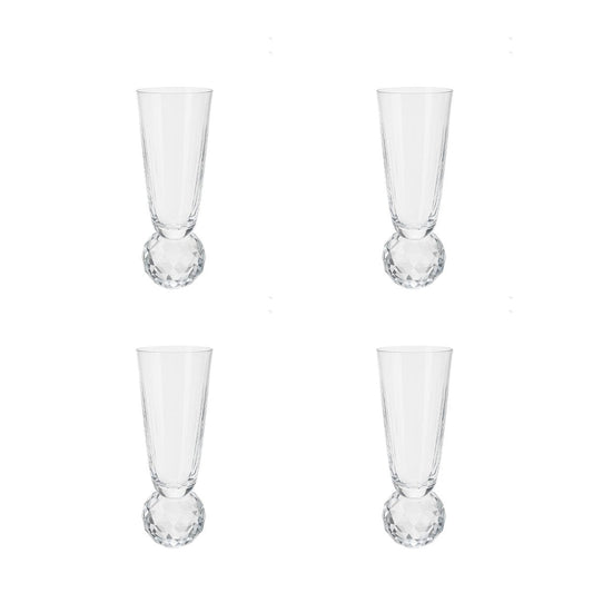 Flutes with diamond foot - Lot of 4