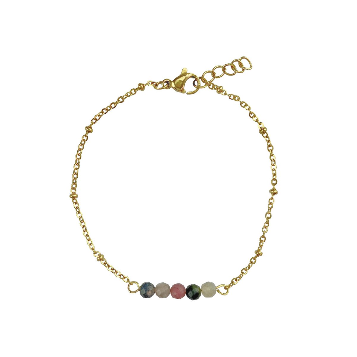 Bracelet Watermelon Tourmaline - Gold