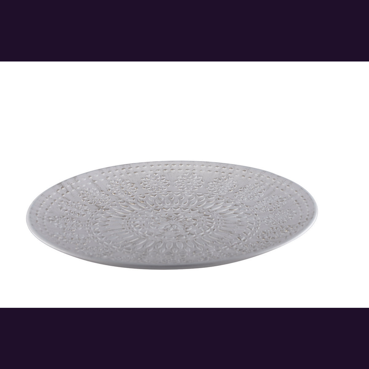 ROUND TRAY WHITE WOOD PATINA 45CM