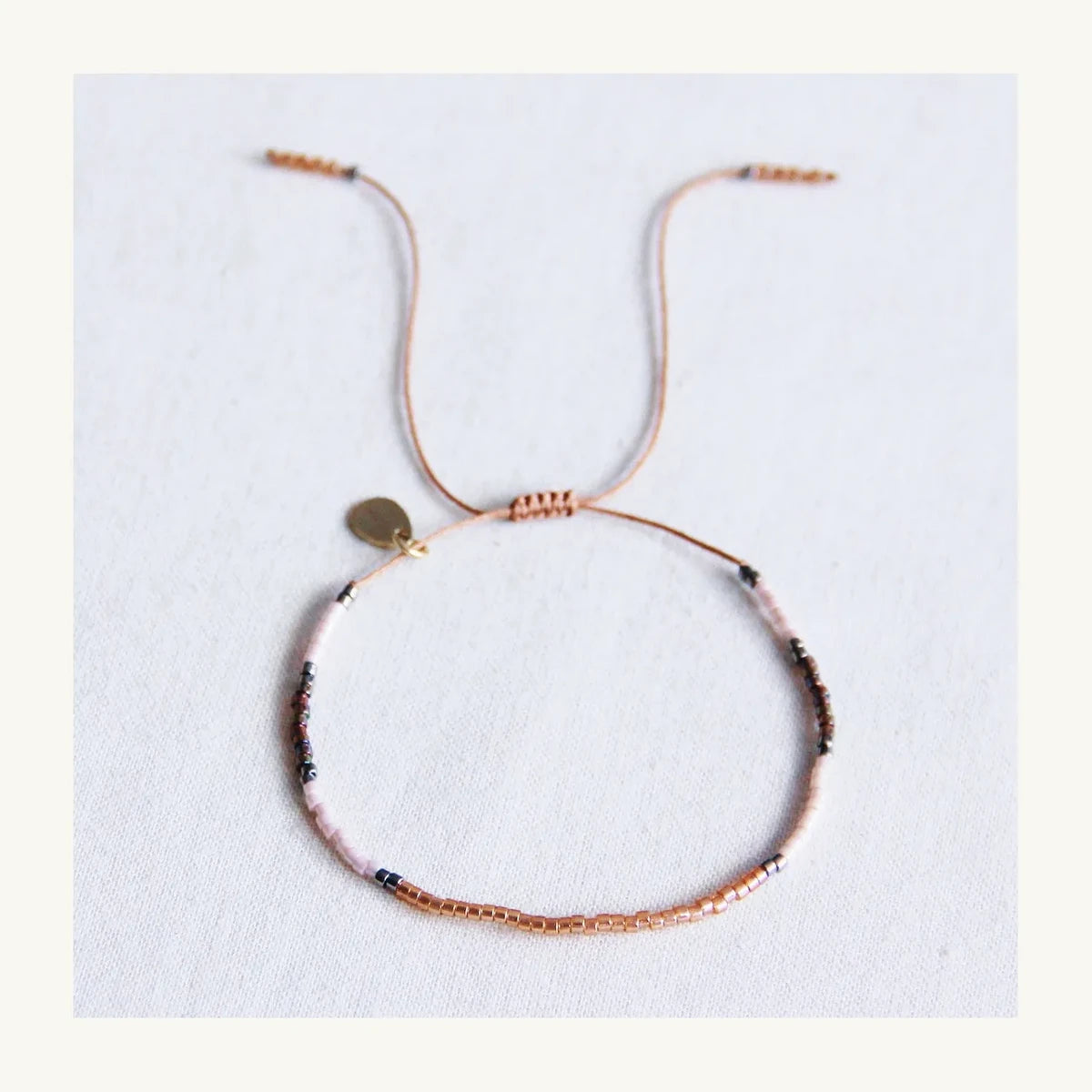 Miyuki anklet cognac/nude