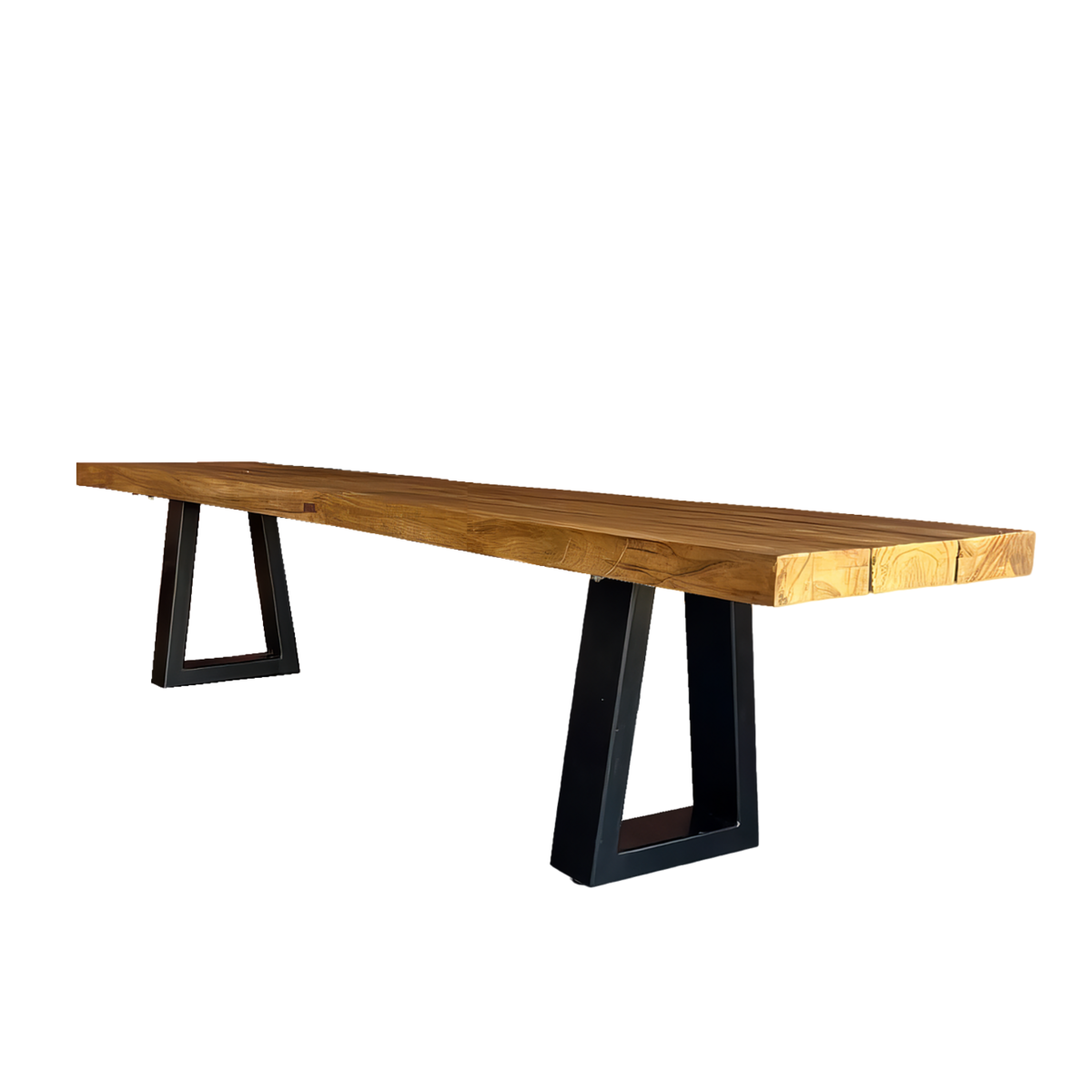 Bench With Iron Legs - Natural - 220