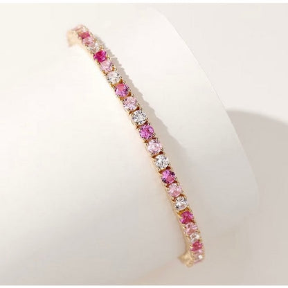 Dazzling Pink Ombré Tennis Bracelet