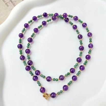 Amethyst Green Onyx Beads Necklace n Bracelet