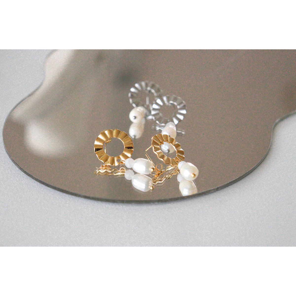 Pearl and Moonstone Statement Earrings - Silver