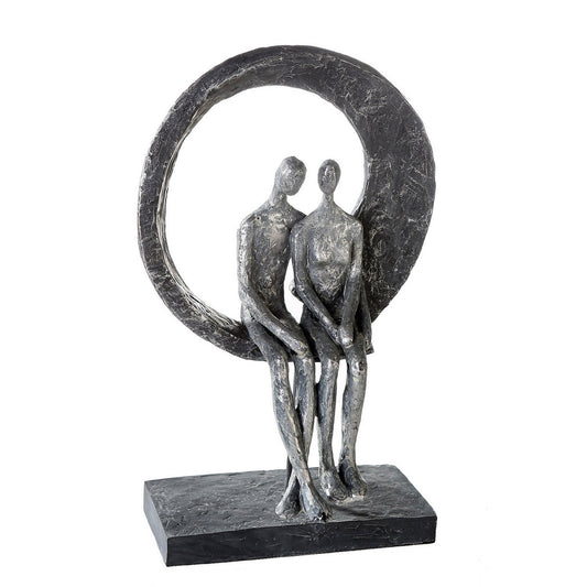 Poly sculpture "Love Place" antique silver