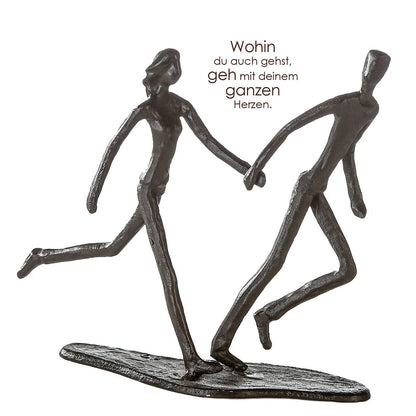 Design sculpture "Running" burnished H.17cm