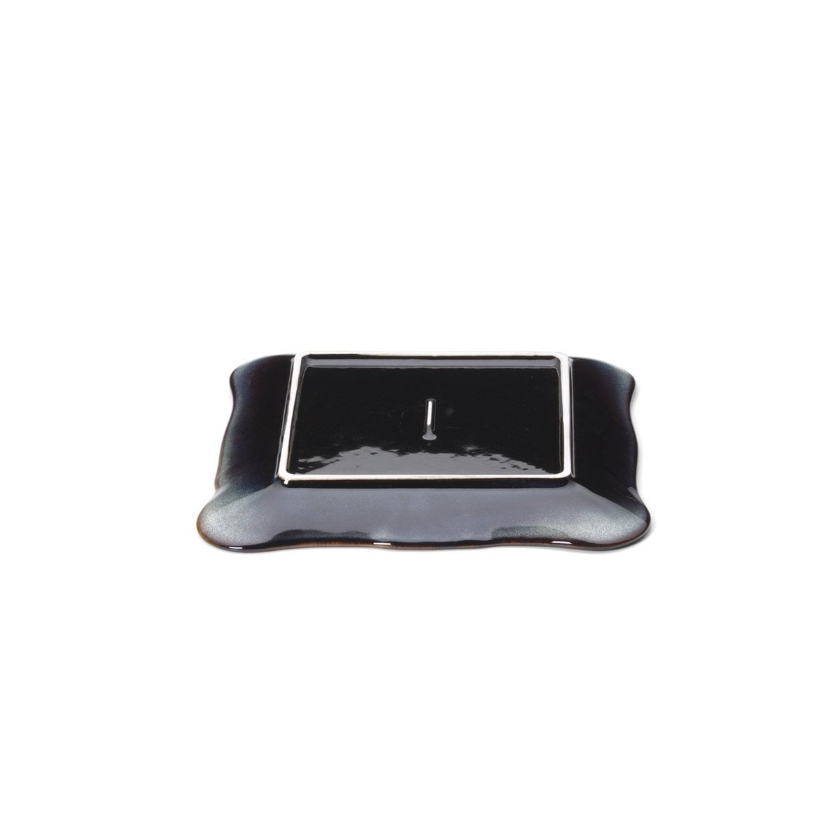 The Lotus Ice Square Plate - Grey Brown - M