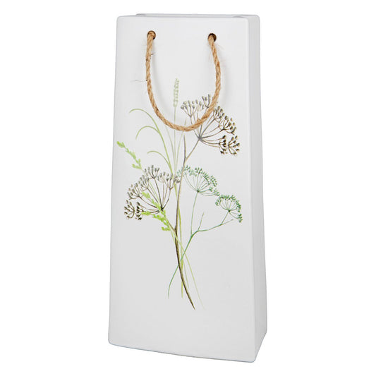 Ceramic decorative handbag narrow "Bouquet of grasses"