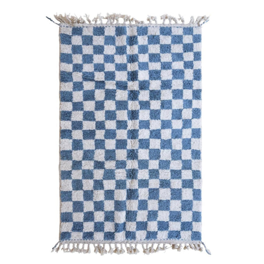 Berber checkered wool rug 156 x 240 cm