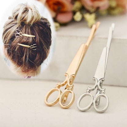 Unique design scissor metal hair barrettes