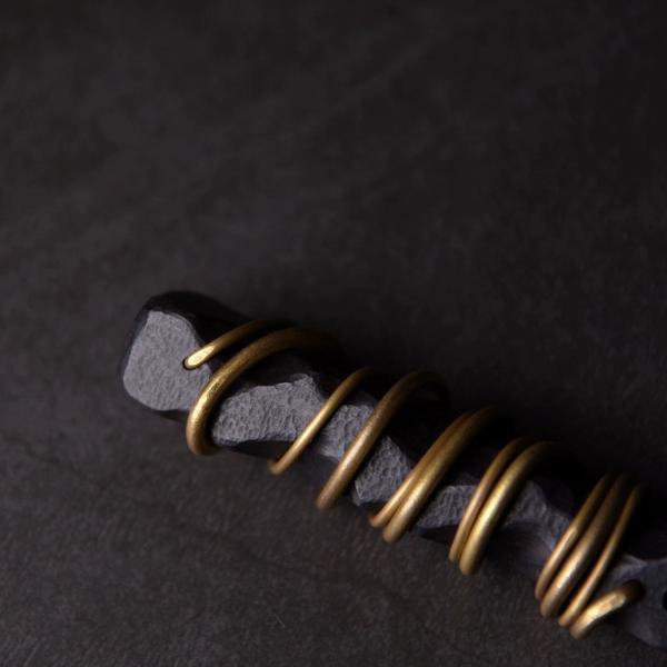 Black Sandal Wood Bronze Line Pendant