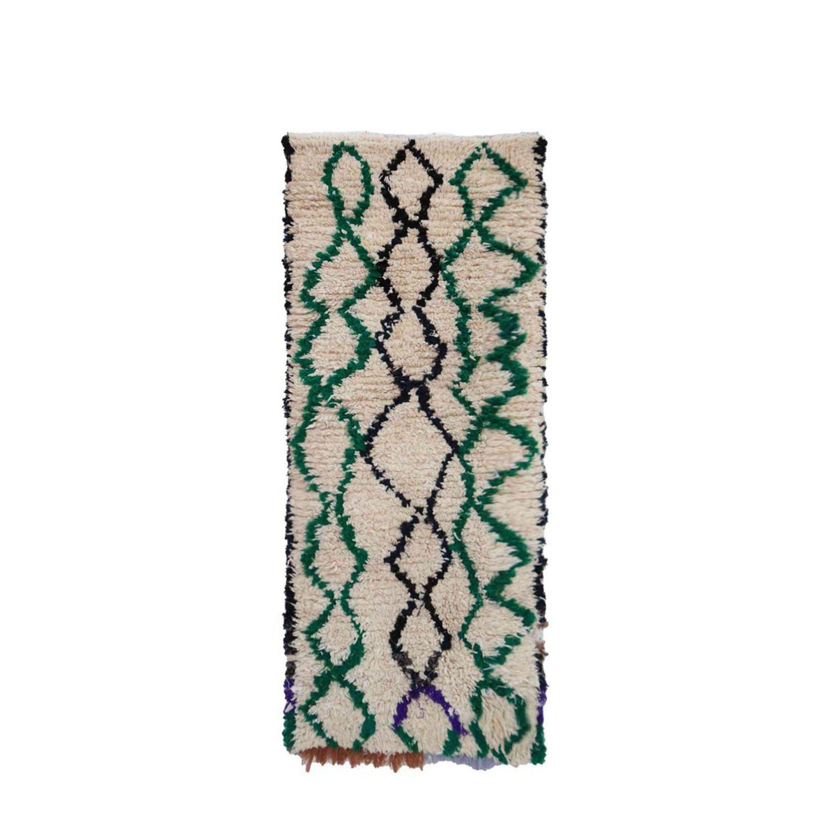 Pure wool Moroccan Berber rug 72 x 168 cm