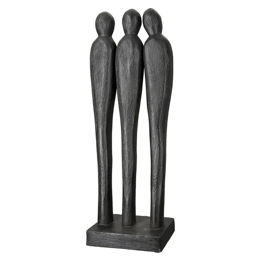 Sculpture 3 people, black H.46 cm