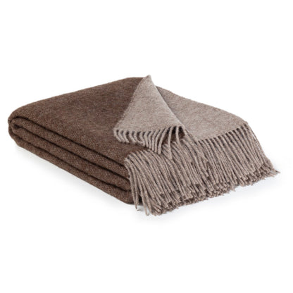 Reversible wool Throw Blanket HOT CHOCOLATE