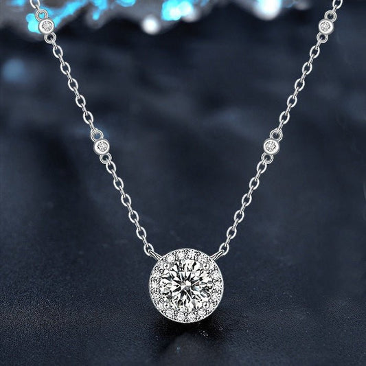 Star Halo Moissanite Necklace