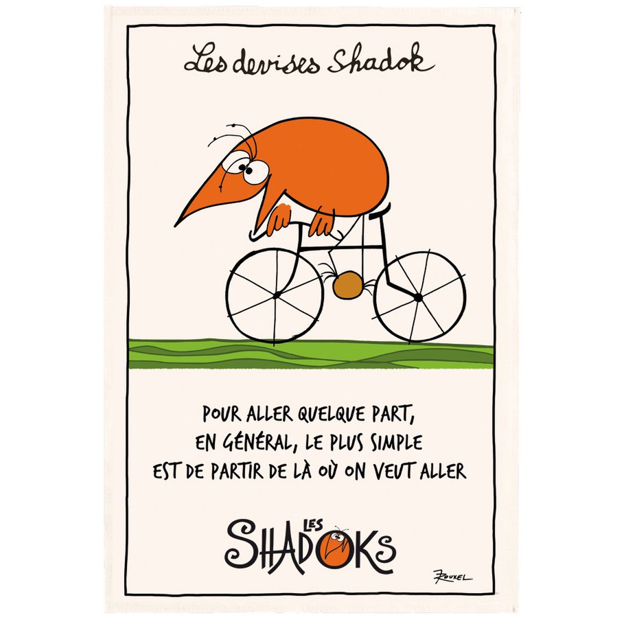 Shadok Tea Towel By Bike Ecru 48 x 72