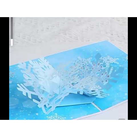 3D Christmas Card - Sparkling Snowflake Design